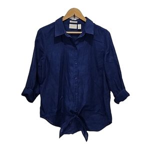 Chicos no iron 100% Linen top size 1 (M)